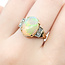 Ring 5-Stone .12ctw Round Diamonds 2.78ct Opal 14ky 13mm Sz7.5 3.9g 225110087
