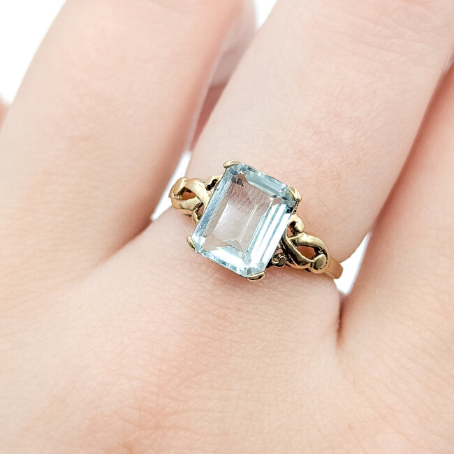 Ring Ribbon 2ct Sky Blue Aquamarine 10ky 1.75mm Sz6.5 1.88g 225110094