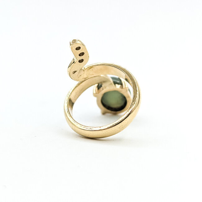 Ring Snake 0.03ctw Round Diamonds Syn. Star Sapphire 14ky 29mm Sz2 4.6g 125110032