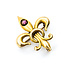 Brooch Fleur De Lis .03ct Ruby 14ky 1.1x.85" 2.16g 225110084