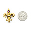 Brooch Fleur De Lis .03ct Ruby 14ky 1.1x.85" 2.16g 225110084