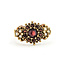 Ring Ornate 1ctw Mozambique Garnet 2mm White Seed Pearls 14ky 13mm Sz7.5 5.22g 225110092