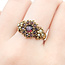 Ring Ornate 1ctw Mozambique Garnet 2mm White Seed Pearls 14ky 13mm Sz7.5 5.22g 225110092