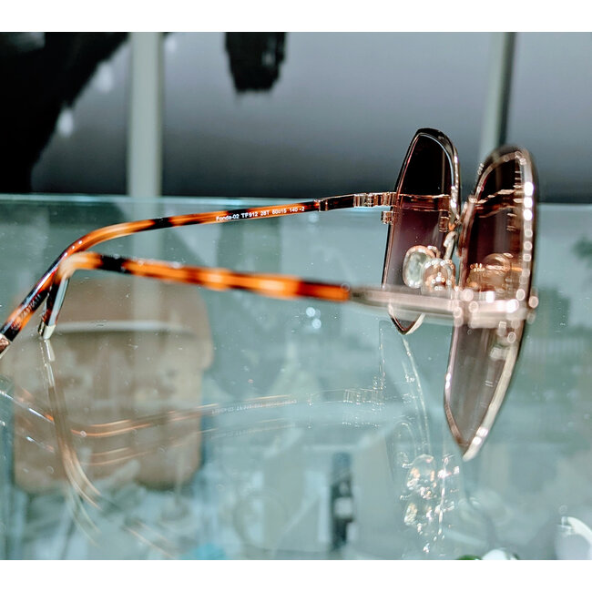 Sunglasses Tom Ford Fonda Pink Lense Gold Hardwear TF912 125115070
