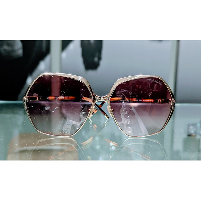 Sunglasses Tom Ford Fonda Pink Lense Gold Hardwear TF912 125115070