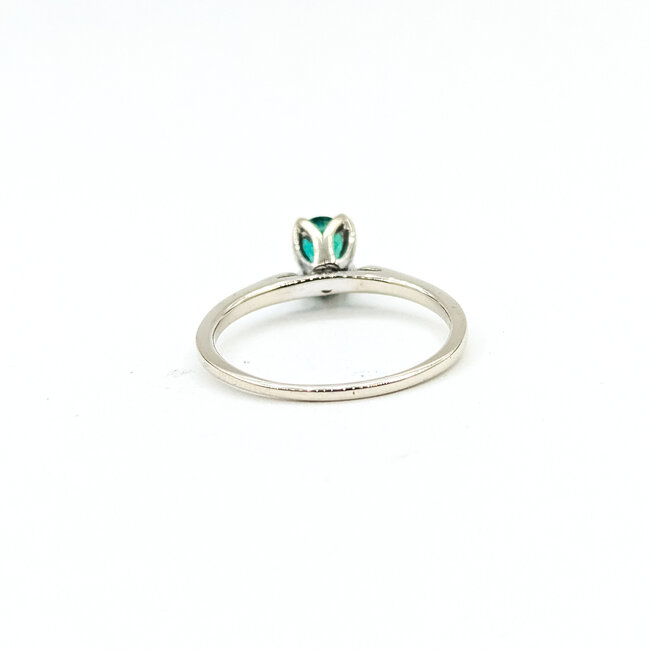 Ring Solitaire .75ct Emerald 14kw 7mm Sz9 2.6g 125110015