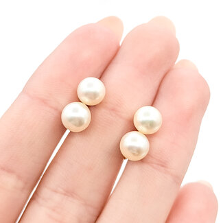 Earrings Screwbacks Vintage 6.5mm Pearl 14ky 14.25mm 3.2g 225110073