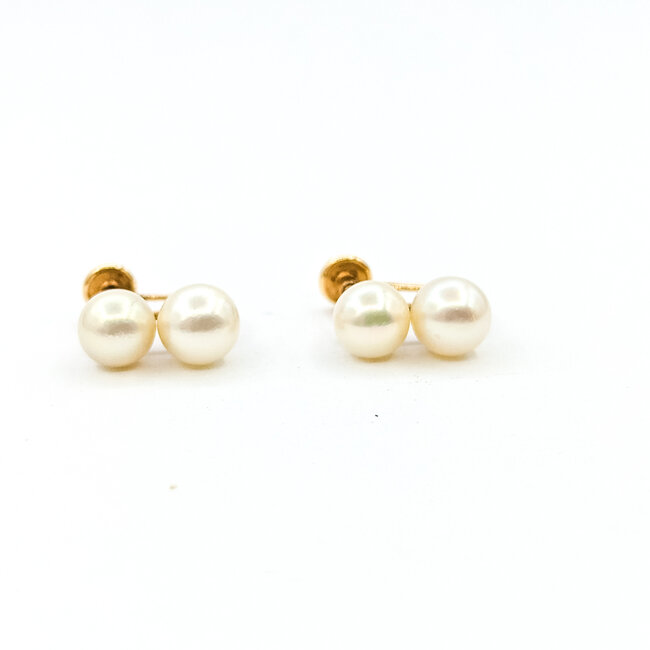 Earrings Screwbacks Vintage 6.5mm Pearl 14ky 14.25mm 3.2g 225110073