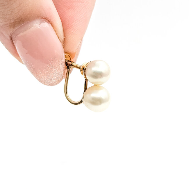 Earrings Screwbacks Vintage 6.5mm Pearl 14ky 14.25mm 3.2g 225110073