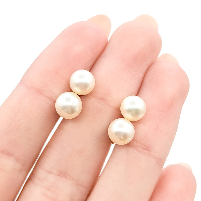 Earrings Screwbacks Vintage 6.5mm Pearl 14ky 14.25mm 3.2g 225110073