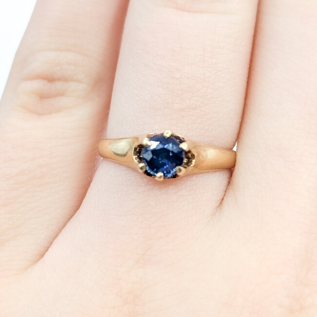 Ring Solitare .50ct Blue Sapphire 14ky 2.1mm Sz5.75 2.24g 225110095