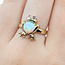 Ring Frog 1ct Lab Opal .03ct Red Ruby 14ky 15mm Sz6.76 5.01g 125100052