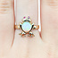 Ring Frog 1ct Lab Opal .03ct Red Ruby 14ky 15mm Sz6.76 5.01g 125100052