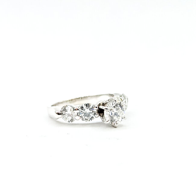Ring Engagement 1.70ctw Round Diamonds 14kw 3mm Sz5 3.35g 225110001