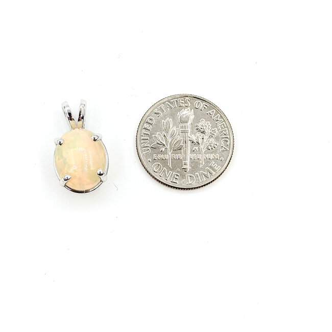 Pendant 2ct Cabochon Opal 14kw 12x10mm 125100067
