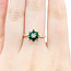 Ring Flower 0.07ctw Round Diamond .50ctw Green Emerald 14ky 2mm Sz6 3.83g 225100047