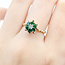 Ring Flower 0.07ctw Round Diamond .50ctw Green Emerald 14ky 2mm Sz6 3.83g 225100047