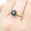 Ring Flower 0.07ctw Round Diamond .50ctw Dark Blue Sapphire 14ky 2mm Sz6.25 4.29g 225100049