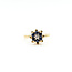 Ring Flower 0.07ctw Round Diamond .50ctw Dark Blue Sapphire 14ky 2mm Sz6.25 4.29g 225100049
