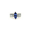 Ring Invisible Set 0.45ctw Princess Diamonds 0.9ct Purplish-Blue Tanzanite 14ky 6mm Sz6 5.22g 225100149