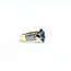 Ring Invisible Set 0.45ctw Princess Diamonds 0.9ct Purplish-Blue Tanzanite 14ky 6mm Sz6 5.22g 225100149