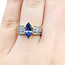 Ring Invisible Set 0.45ctw Princess Diamonds 0.9ct Purplish-Blue Tanzanite 14ky 6mm Sz6 5.22g 225100149