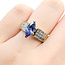 Ring Invisible Set 0.45ctw Princess Diamonds 0.9ct Purplish-Blue Tanzanite 14ky 6mm Sz6 5.22g 225100149