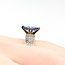 Ring Invisible Set 0.45ctw Princess Diamonds 0.9ct Purplish-Blue Tanzanite 14ky 6mm Sz6 5.22g 225100149