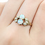 Ring Milgrain .50ctw Opal 3mm White Seed Pearls 9ky 10mm Sz8.5 1.9g 225110086