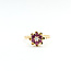 Ring Flower 0.07ctw Round Diamond .50ctw Red Ruby 14ky 2mm Sz6 3.86g 225100048