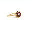 Ring Flower 0.07ctw Round Diamond .50ctw Red Ruby 14ky 2mm Sz6 3.86g 225100048