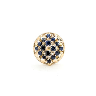 Ring Cluster, Ribbon 1.00ctw Dark Blue Sapphire 18ky 19.5mm Sz5.5 5.54g 225100058