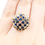 Ring Cluster, Ribbon 1.00ctw Dark Blue Sapphire 18ky 19.5mm Sz5.5 5.54g 225100058