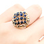 Ring Cluster, Ribbon 1.00ctw Dark Blue Sapphire 18ky 19.5mm Sz5.5 5.54g 225100058