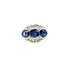 Ring 3-Stone Filigree 0.15ctw Round Diamonds 2.28ct Blue Sapphire Platinum 14mm Sz5 5.94g 225100139
