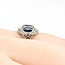 Ring 3-Stone Filigree 0.15ctw Round Diamonds 2.28ct Blue Sapphire Platinum 14mm Sz5 5.94g 225100139