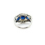 Ring 3-Stone Filigree 0.15ctw Round Diamonds 2.28ct Blue Sapphire Platinum 14mm Sz5 5.94g 225100139