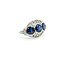 Ring 3-Stone Filigree 0.15ctw Round Diamonds 2.28ct Blue Sapphire Platinum 14mm Sz5 5.94g 225100139