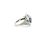 Ring 3-Stone Filigree 0.15ctw Round Diamonds 2.28ct Blue Sapphire Platinum 14mm Sz5 5.94g 225100139