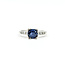 Ring Engagement 0.06ctw Round Diamonds 1.07ct Blue Burma Unheated Sapphire Platinum 2.1mm Sz5 4.05g 225100157