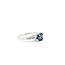Ring Engagement 0.06ctw Round Diamonds 1.07ct Blue Burma Unheated Sapphire Platinum 2.1mm Sz5 4.05g 225100157