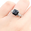 Ring Engagement Milgrain .25ctw Round & Marquise Diamonds 2.75ct Black Sapphire 14kw 2.3mm Sz5 4.15g 225110065