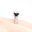 Ring Engagement Milgrain .25ctw Round & Marquise Diamonds 2.75ct Black Sapphire 14kw 2.3mm Sz5 4.15g 225110065
