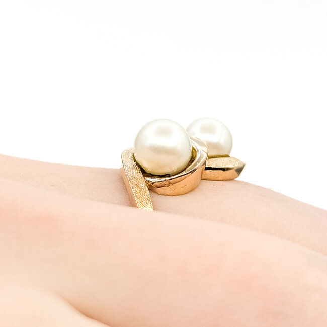 Ring Knot 7mm White Pearl 14ky 16mm Sz5.5 5.14g 225100060