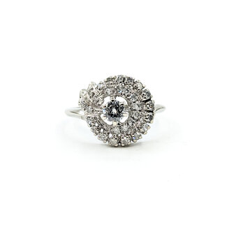 Ring Cluster .50ctw Round Diamonds 14kw 13.5mm Sz7.5 3.78g 225100159