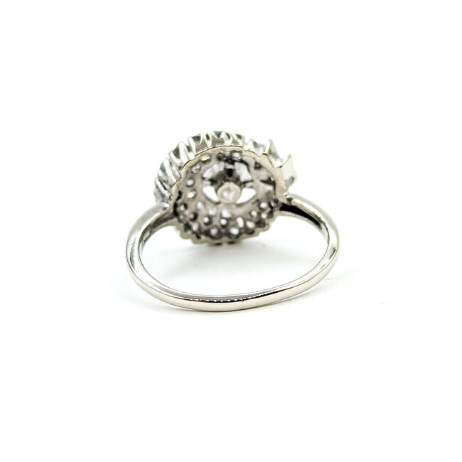 Ring Cluster .50ctw Round Diamonds 14kw 13.5mm Sz7.5 3.78g 225100159