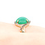 Ring Gradient .32ctw Round Diamonds 5.55ct Jade 14ky 15mm Sz8.25 5.15g 225100029