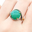 Ring Gradient .32ctw Round Diamonds 5.55ct Jade 14ky 15mm Sz8.25 5.15g 225100029