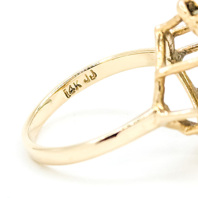 Ring Bohemian 0.02ctw Round Diamond .60ctw Opal 14ky 16.6mm Sz5 3.21g 225100053