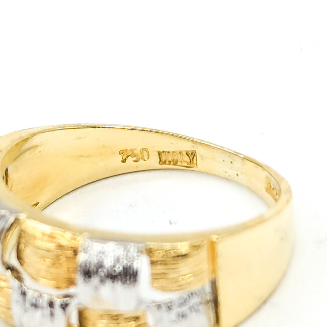 Ring Brushed Basket 18ktt 8mm Sz5.75 3.8g 125112019